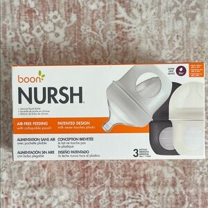 NURSH Air-Free silicone Baby Bottles - White and Gray 0-3 month NWT